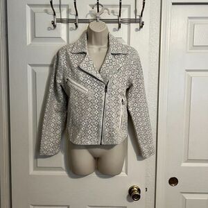 Anthropologie Dolan Rossi Eyelet Moto Jacket Size Small
